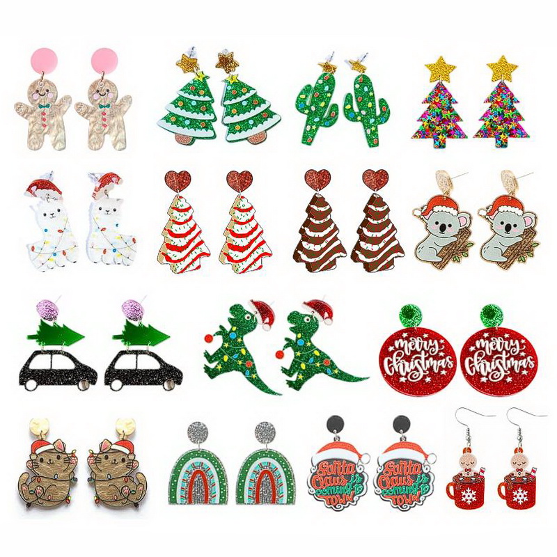 Men'S Fashion Xmas Party - Boucles d'oreilles pendantes de gâteau d'arbre