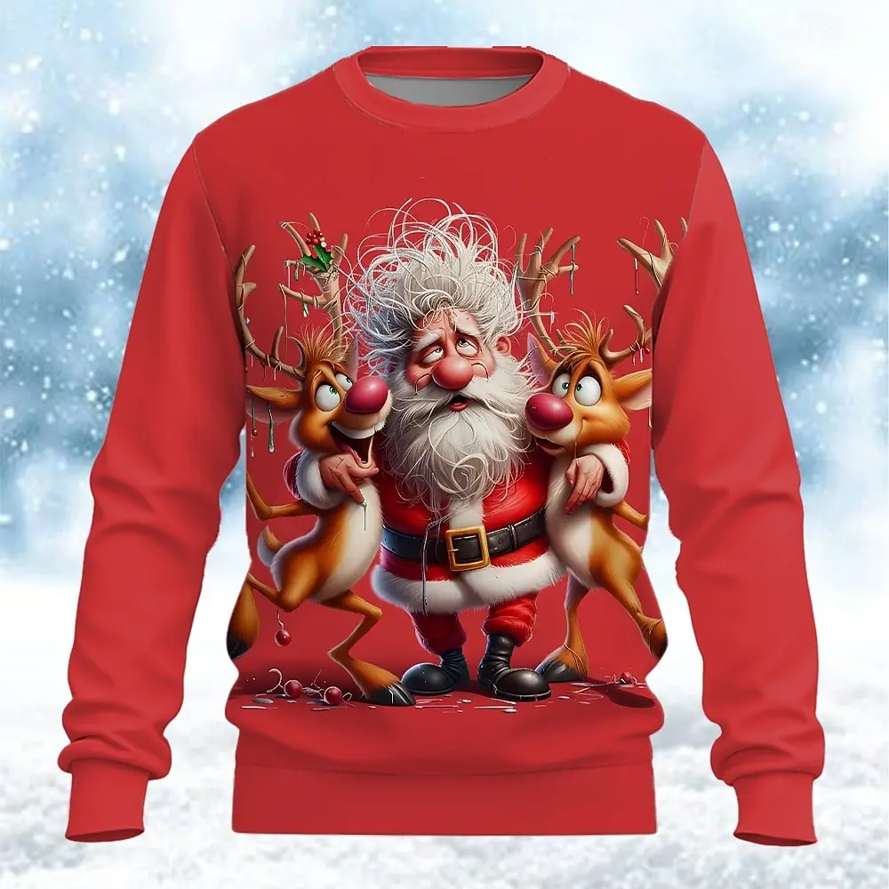 Men'S Fashion Xmas Party - Sweat-shirt de Noël unisexe, pull à