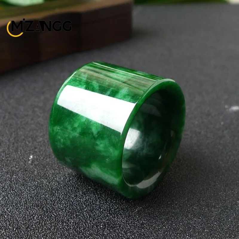 Men Fashion Rave - Bague en jadéite naturelle du Myanmar