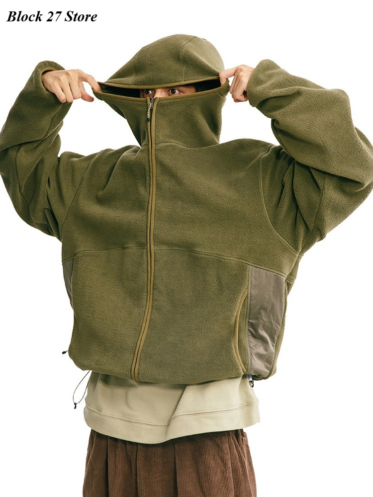 Sherpa Jacket Fleece - Sweat à capuche pour hommes automne