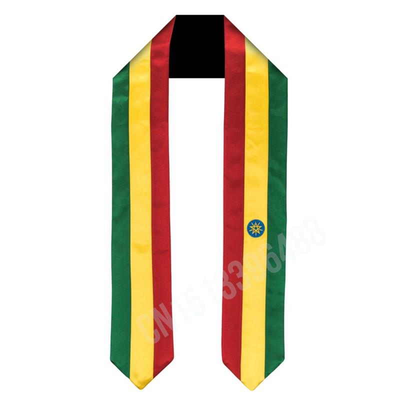 Men Fashion Rave - Écharpe drapeau éthiopien, haut imprimé, ceinture