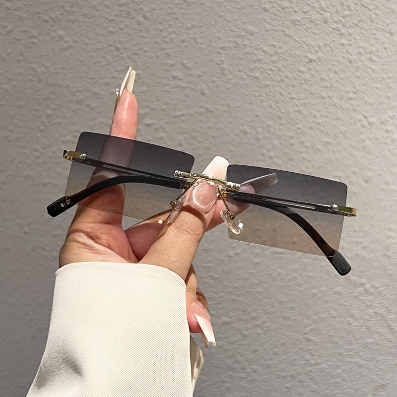 Men'S Fashion Rimless Glasses - Lunettes de soleil rectangulaires sans monture