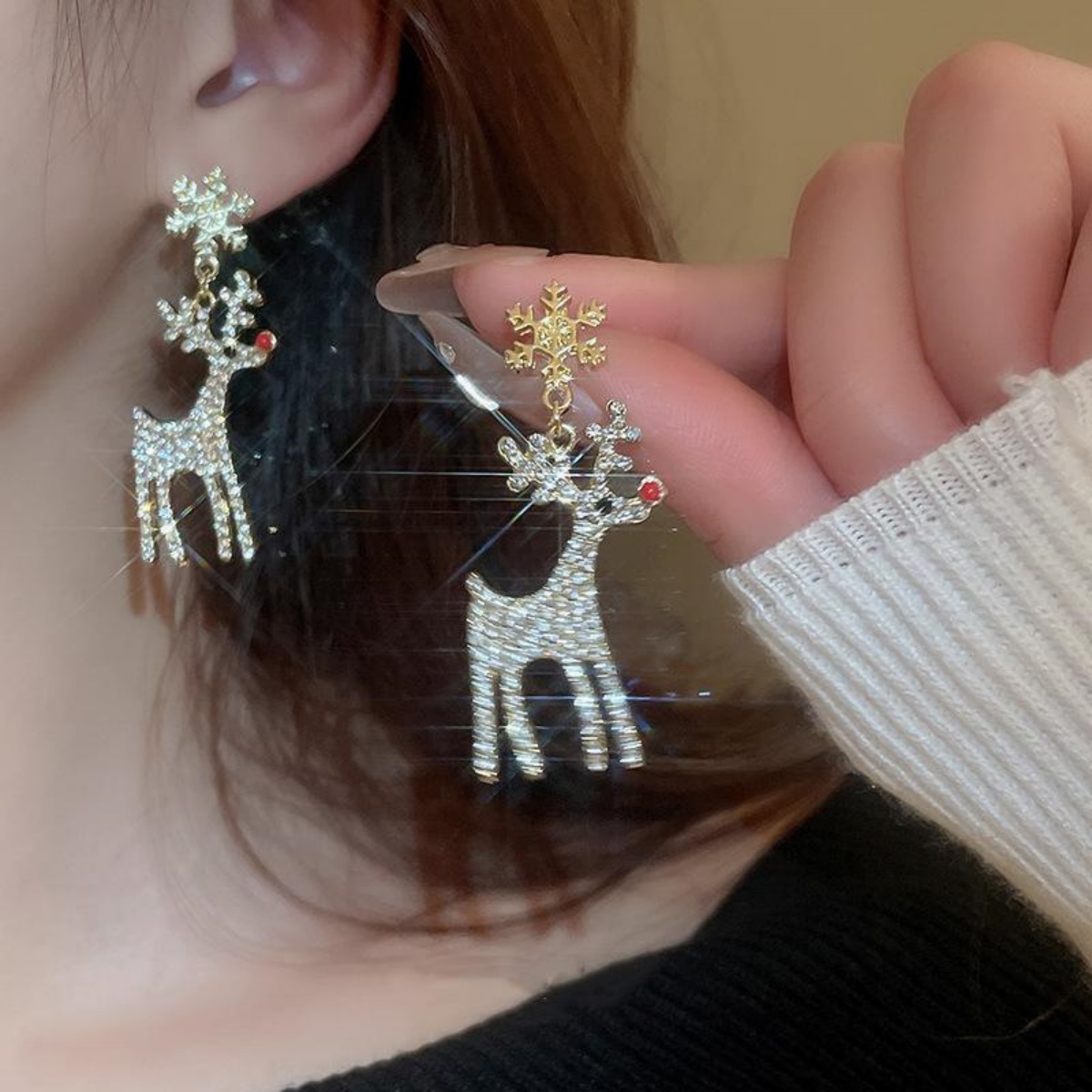 Men'S Fashion Xmas Party - Boucles d'oreilles pendantes en forme de