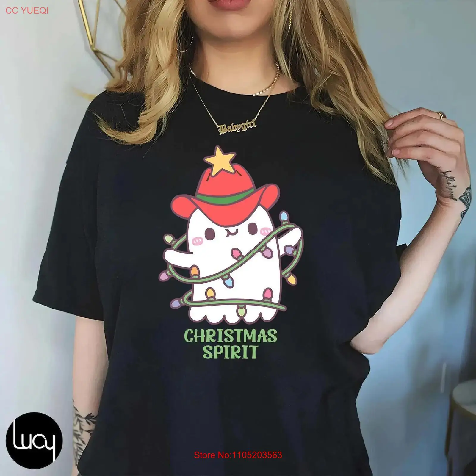 Men'S Fashion Xmas Party - Noël SpiriT t-shirt Cowboy Boo mignon