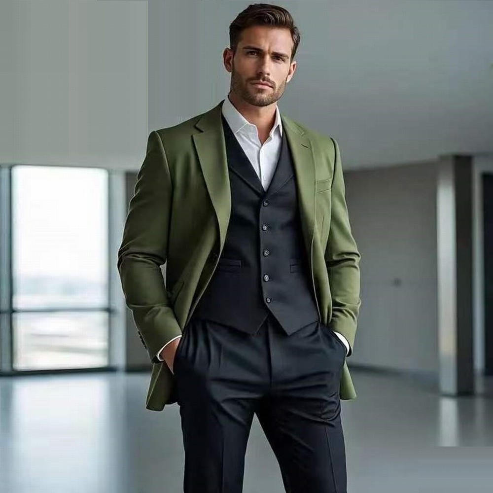 Men'S Fashion Formal - Costume de cérémonie pour homme vert