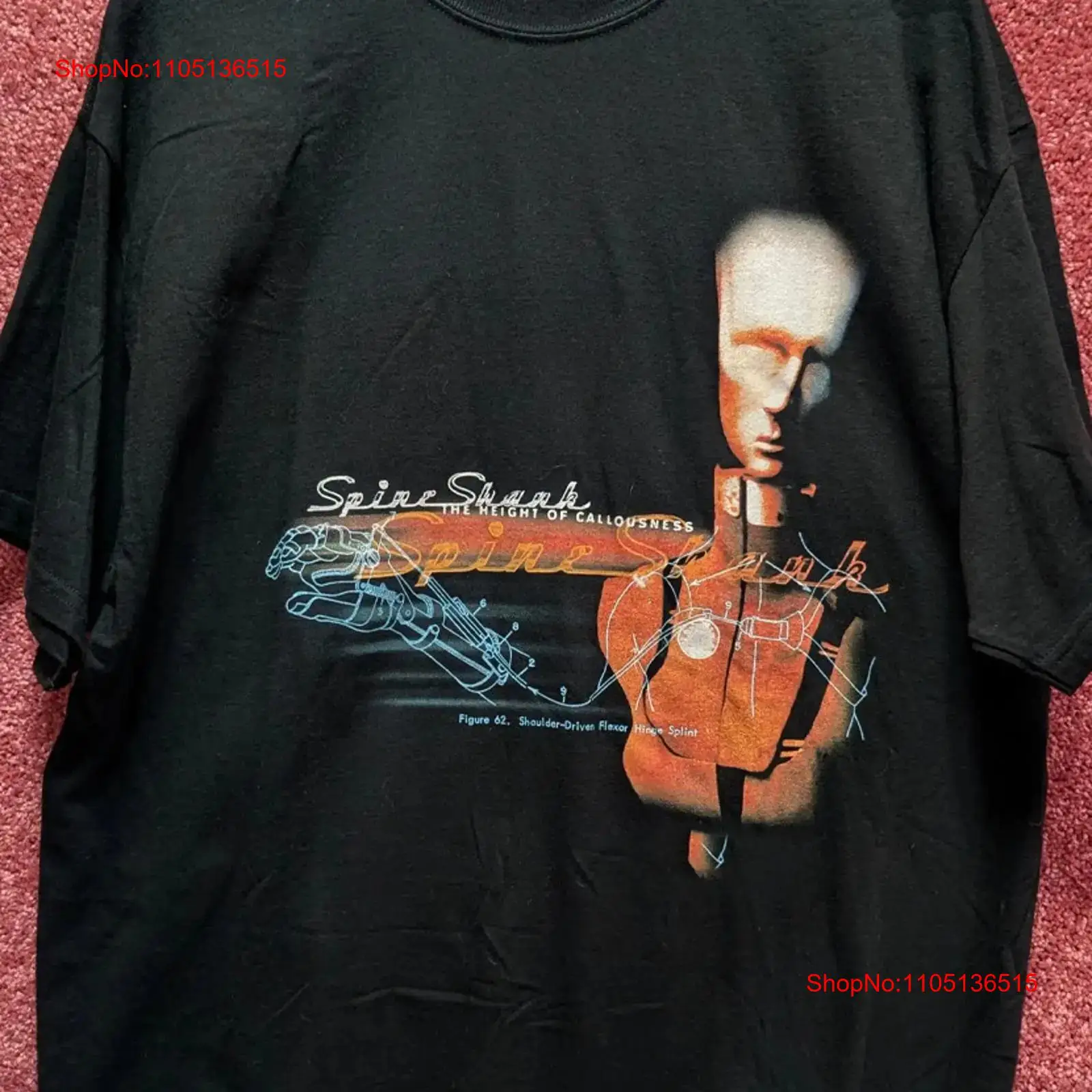 Mens Fashion Black Shirt - Spineshank la hauteur du calosité t-shirt