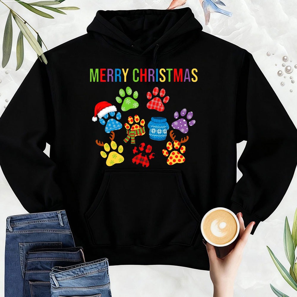 Men'S Fashion Xmas Party - Sweat-shirt joyeux noël imprimé pattes de