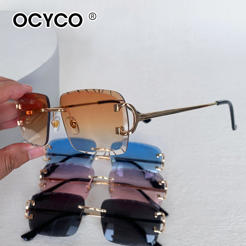 Men'S Fashion Rimless Glasses - Lunettes de soleil carrées sans bords