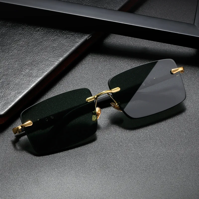 Men'S Fashion Rimless Glasses - Lunettes de soleil rectangulaires tendance pour
