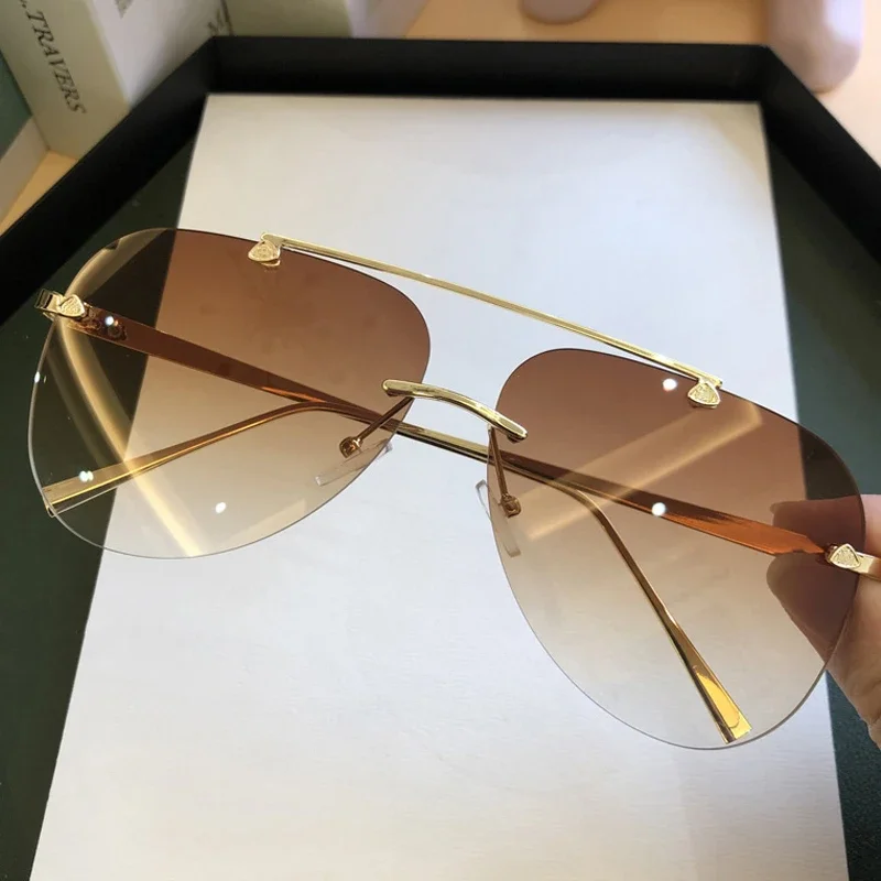 Men'S Fashion Rimless Glasses - Lunettes de soleil vintage sans monture
