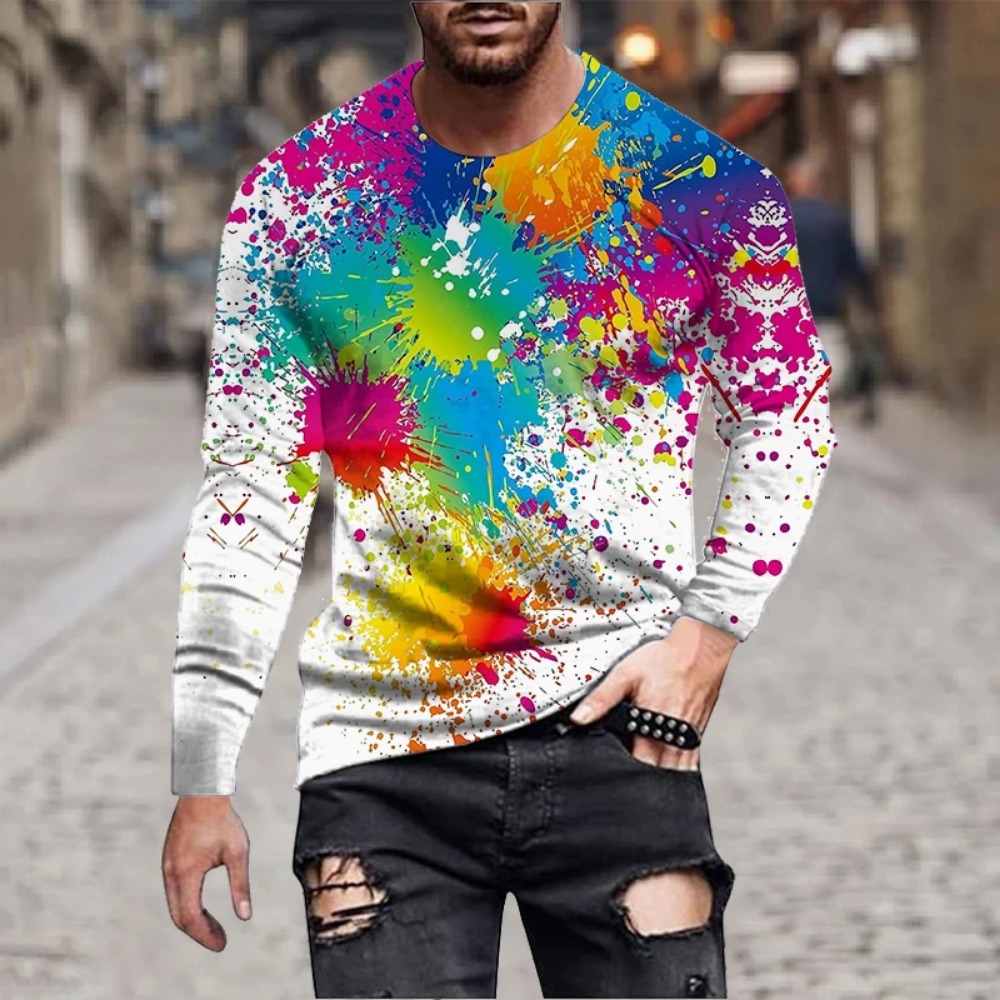 T-shirt à manches longues impr - Men'S Fashion 2025 avis et prix