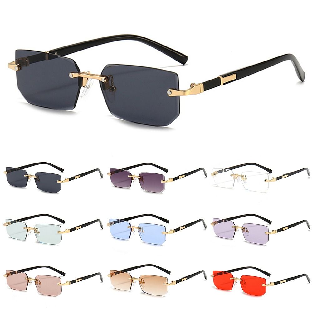 Lunettes de soleil rectangulai - Men'S Fashion Rimless Glasses avis et prix