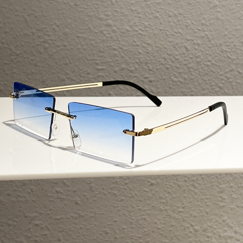 Lunettes de soleil rectangulai - Men'S Fashion Rimless Glasses avis et prix