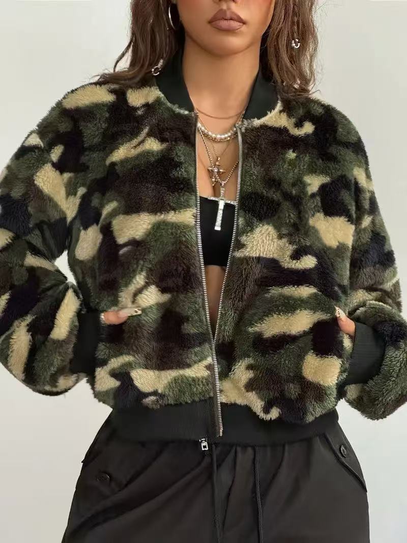 Veste courte en polaire camouf - Sherpa Jacket Fleece avis et prix