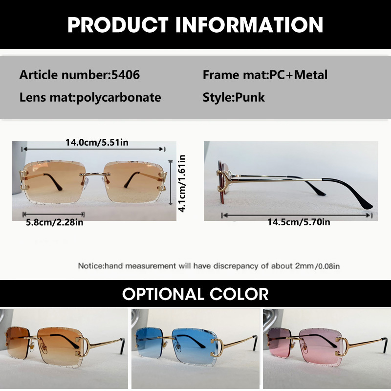 Lunettes de soleil carrées san - Men'S Fashion Rimless Glasses avis et prix